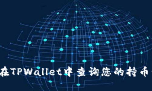 如何在TPWallet中查询您的持币情况？